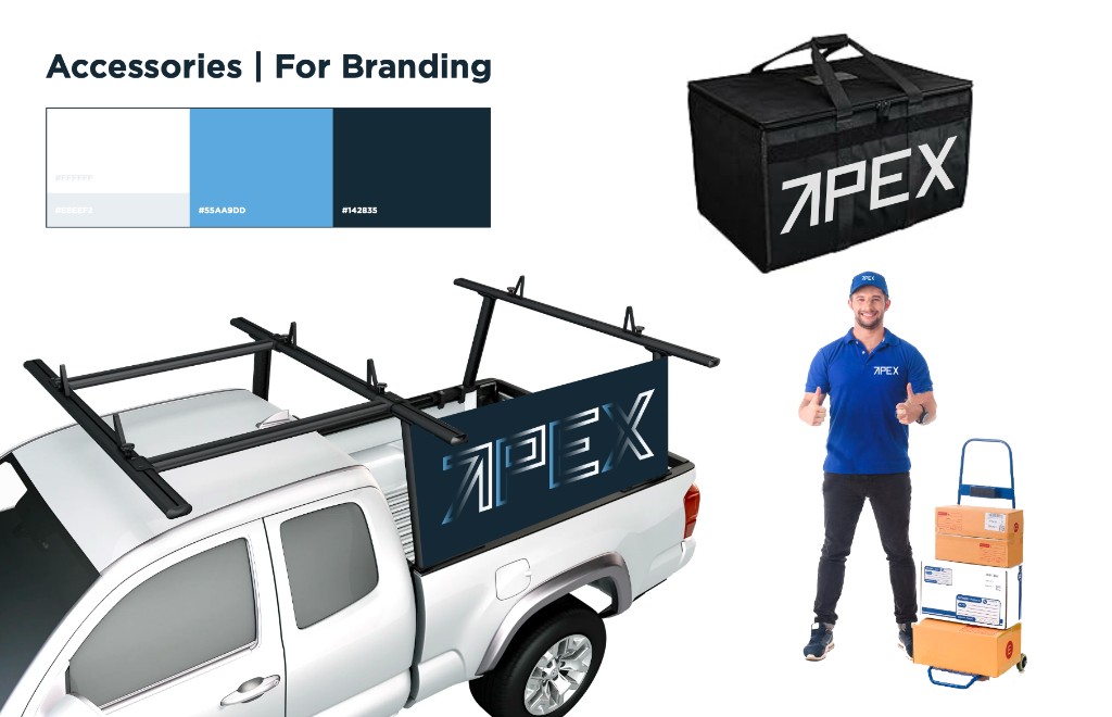 APEX branded delivery truck and accessories